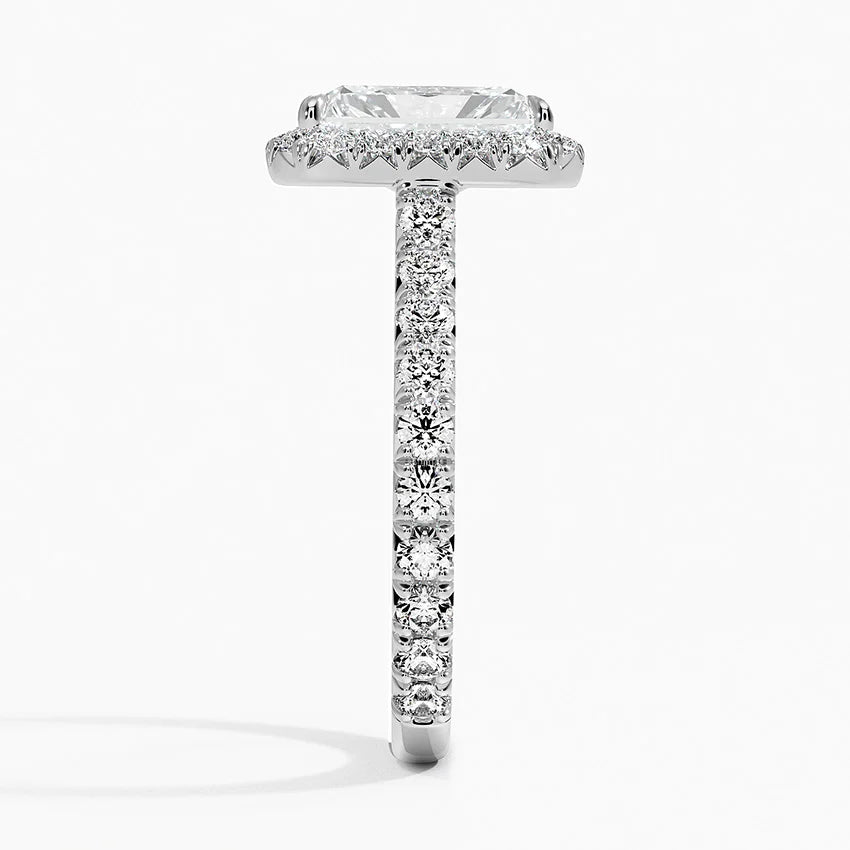 2.80 Karat Radiant Halo Tasarım Tektaş Laboratuvar Pırlanta Yüzük 18k -Ornara - Bold Diamonds