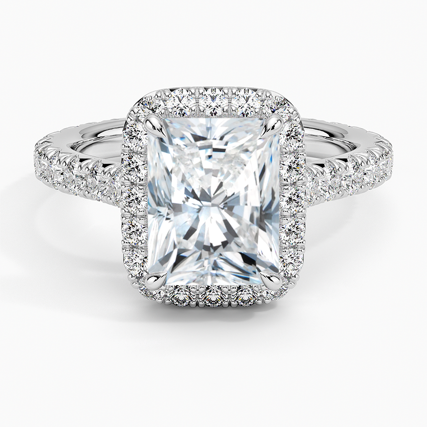 2.80 Karat Radiant Halo Tasarım Tektaş Laboratuvar Pırlanta Yüzük 18k -Ornara - Bold Diamonds