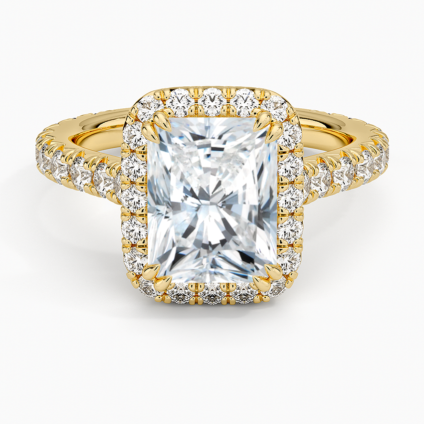 2,80 Karat Radiant Halo Tasarım Tektaş Laboratuvar Pırlanta Yüzük 18K - Stellara - Bold Diamonds