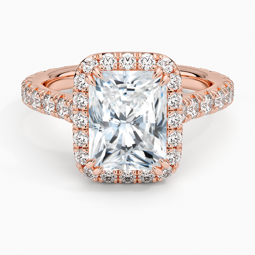2,80 Karat Radiant Halo Tasarım Tektaş Laboratuvar Pırlanta Yüzük 18K - Stellara - Bold Diamonds