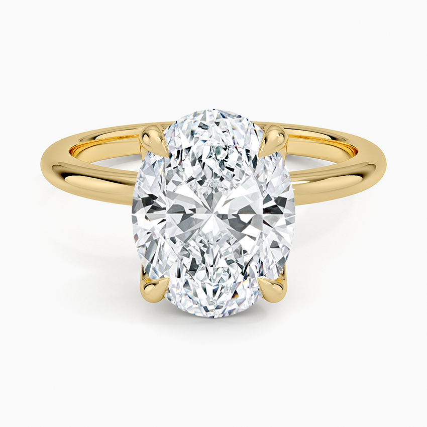 3.00 Karat F-VS Oval Tektaş Laboratuvar Pırlanta Yüzük 18K - Bold Diamonds