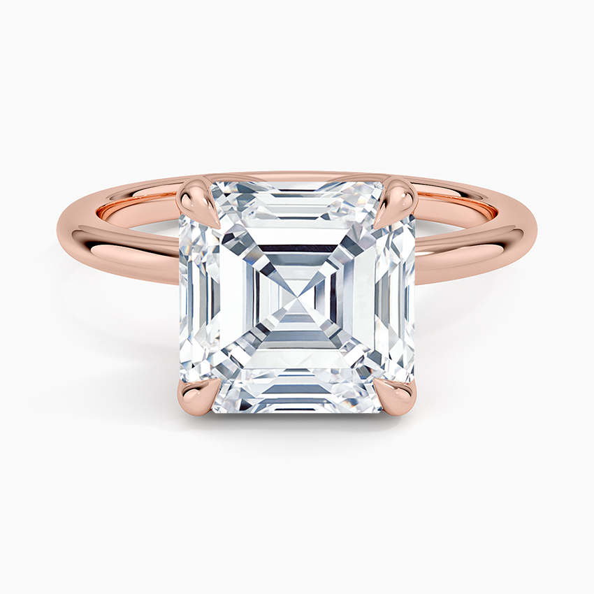 4.00 Karat F-VS Asscher Tektaş Laboratuvar Pırlanta Yüzük 18K - Bold Diamonds