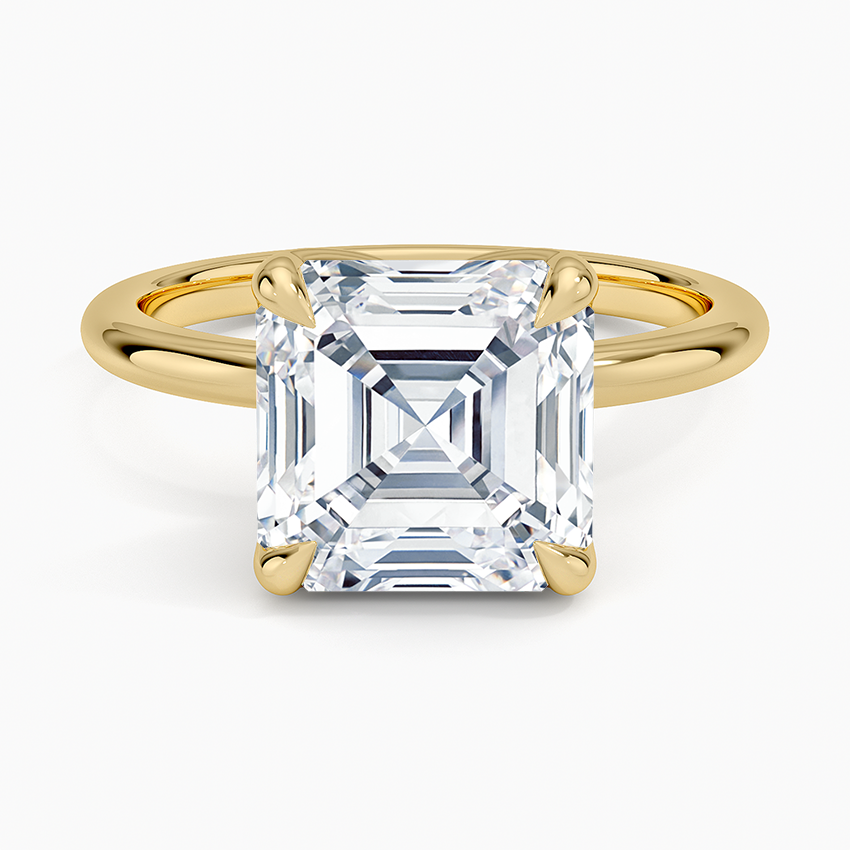 4.00 Karat F-VS Asscher Tektaş Laboratuvar Pırlanta Yüzük 18K - Bold Diamonds