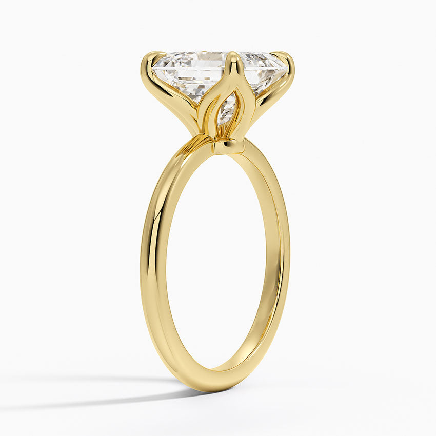 4.00 Karat F-VS Asscher Tektaş Laboratuvar Pırlanta Yüzük 18K - Bold Diamonds