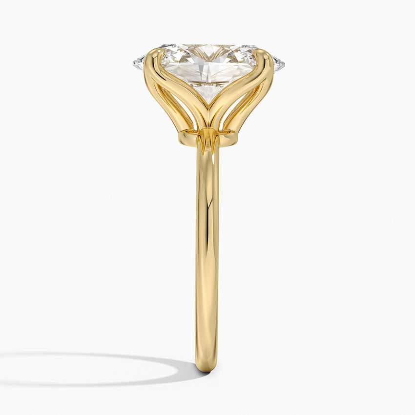 4.00 Karat F-VS Oval Tektaş Laboratuvar Pırlanta Yüzük 18K - Bold Diamonds