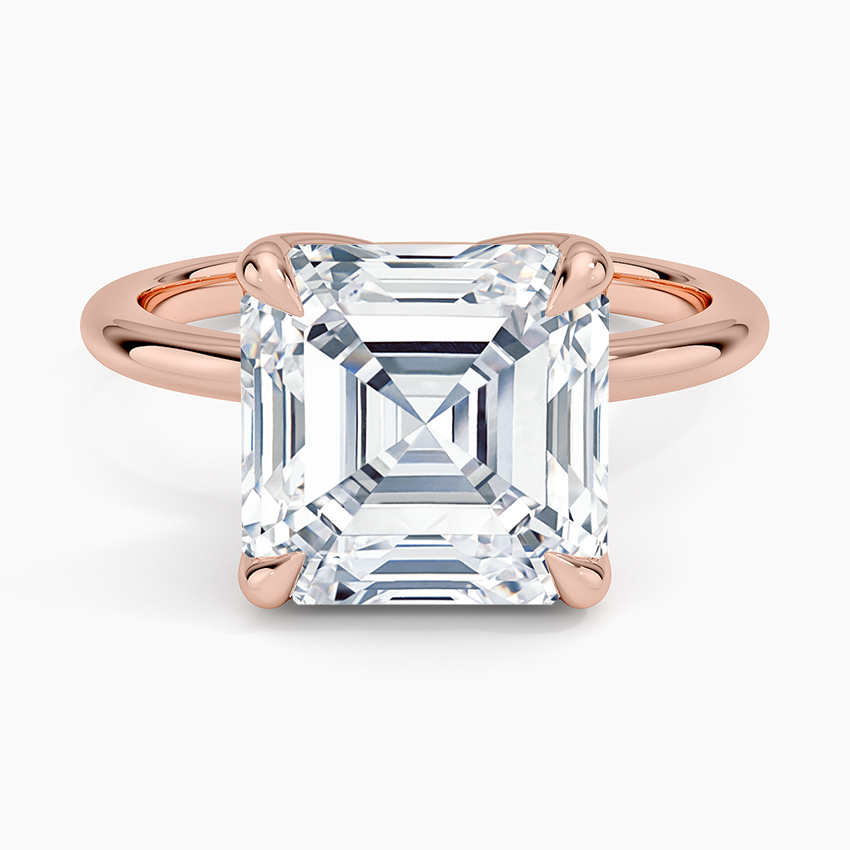 5.00 Karat F-VS Asscher Tektaş Laboratuvar Pırlanta Yüzük 18K - Bold Diamonds
