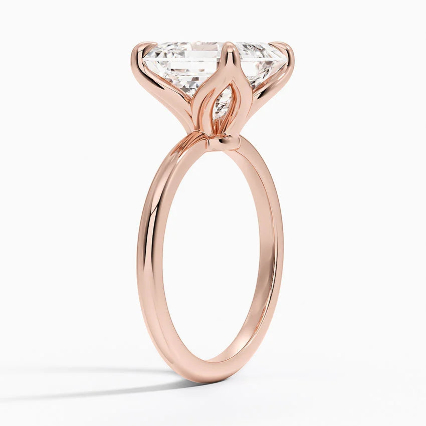 5.00 Karat F-VS Asscher Tektaş Laboratuvar Pırlanta Yüzük 18K - Bold Diamonds