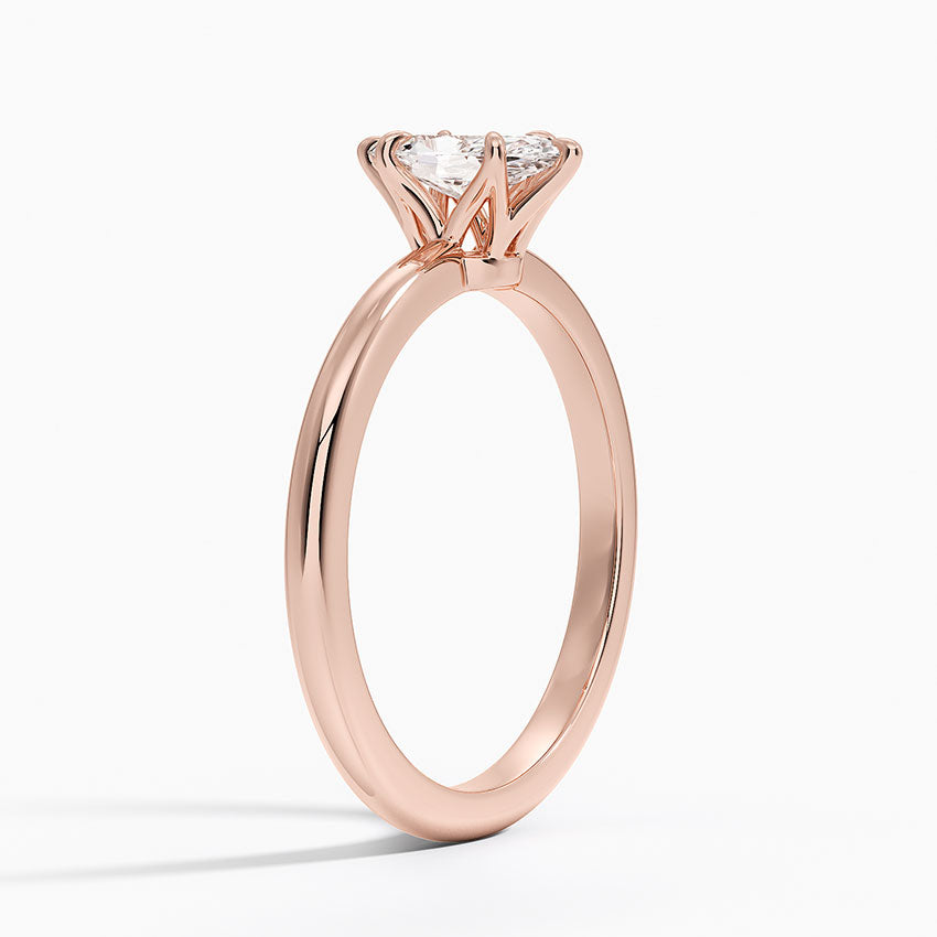 Altı Tırnak 0.50 Karat F-VS Markiz Tektaş Laboratuvar Pırlanta Yüzük 18K - Bold Diamonds