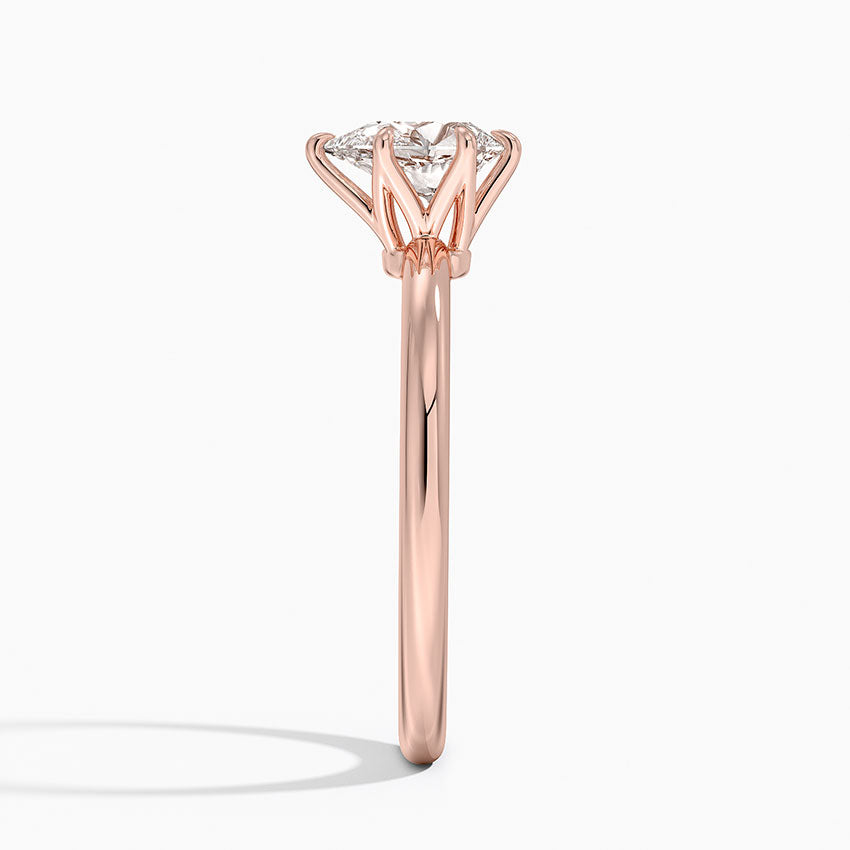 Altı Tırnak 0.50 Karat F-VS Damla Tektaş Laboratuvar Pırlanta Yüzük 18K - Bold Diamonds