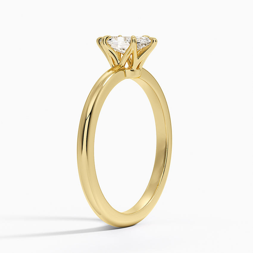 Altı Tırnak 0.50 Karat F-VS Markiz Tektaş Laboratuvar Pırlanta Yüzük 18K - Bold Diamonds