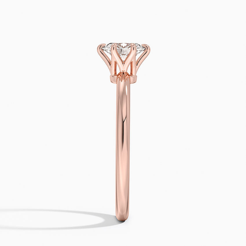 Altı Tırnak 0.50 Karat F-VS Oval Tektaş Laboratuvar Pırlanta Yüzük 18K - Bold Diamonds