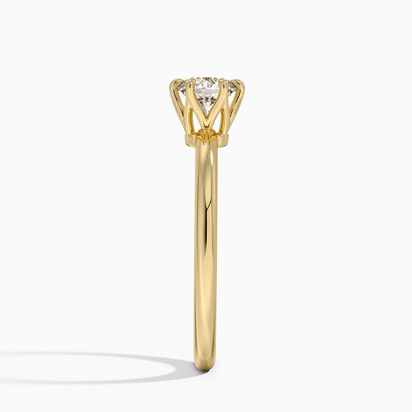 Altı Tırnak 1.00 Karat F-VS Tektaş Laboratuvar Pırlanta Yüzük 18K - Bold Diamonds