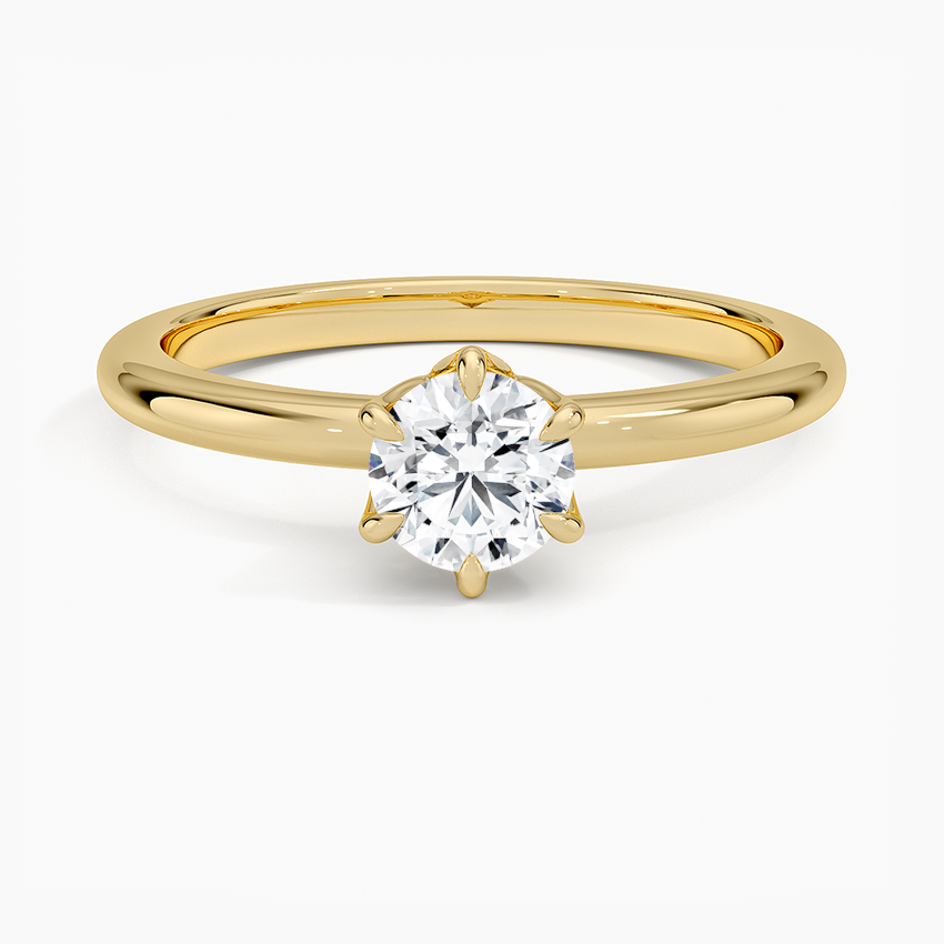 Altı Tırnak 1.00 Karat F-VS Tektaş Laboratuvar Pırlanta Yüzük 18K - Bold Diamonds