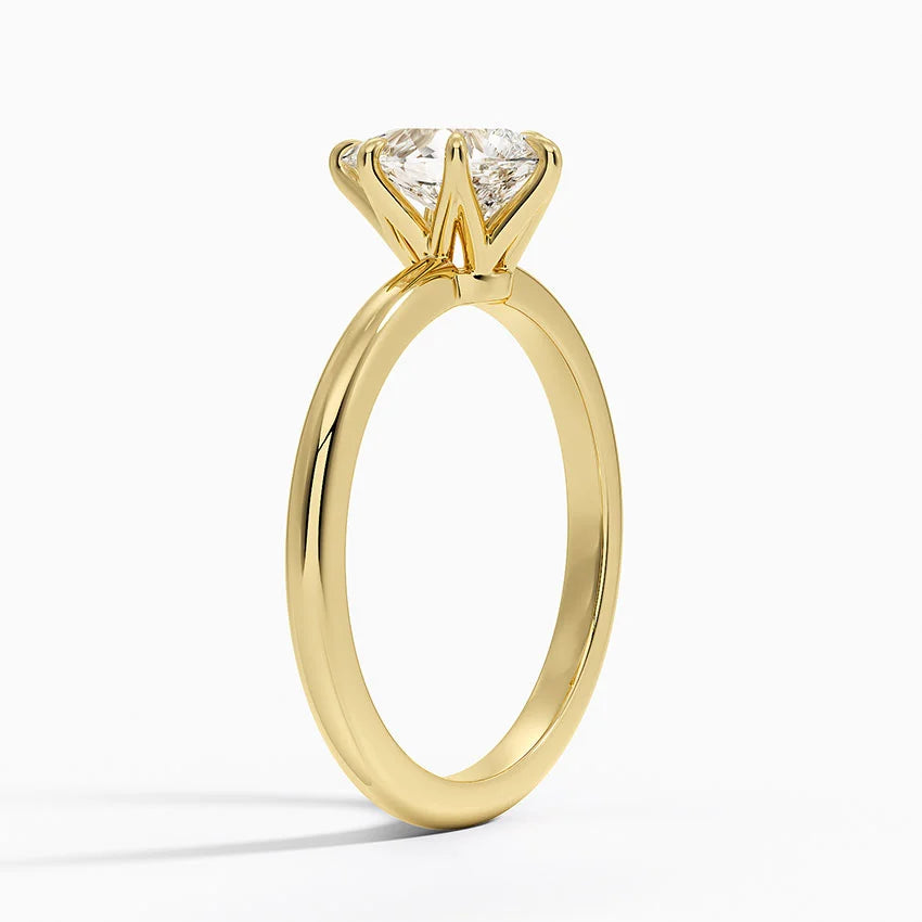 Altı Tırnak 1.00 Karat F-VS Damla Tektaş Laboratuvar Pırlanta Yüzük 18K - Bold Diamonds