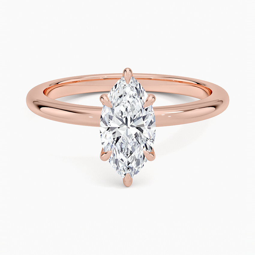 Altı Tırnak 1.00 Karat F-VS Markiz Tektaş Laboratuvar Pırlanta Yüzük 18K - Bold Diamonds