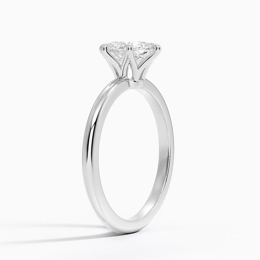 Altı Tırnak 1.00 Karat F-VS Oval Tektaş Laboratuvar Pırlanta Yüzük 18K - Bold Diamonds