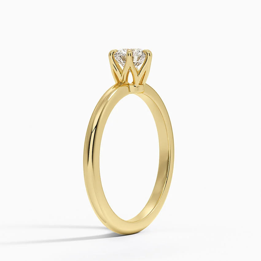 Altı Tırnak 1.00 Karat F-VS Tektaş Laboratuvar Pırlanta Yüzük 18K - Bold Diamonds