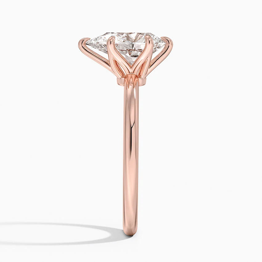 Altı Tırnak 1.50 Karat F-VS Damla Tektaş Laboratuvar Pırlanta Yüzük 18K - Bold Diamonds