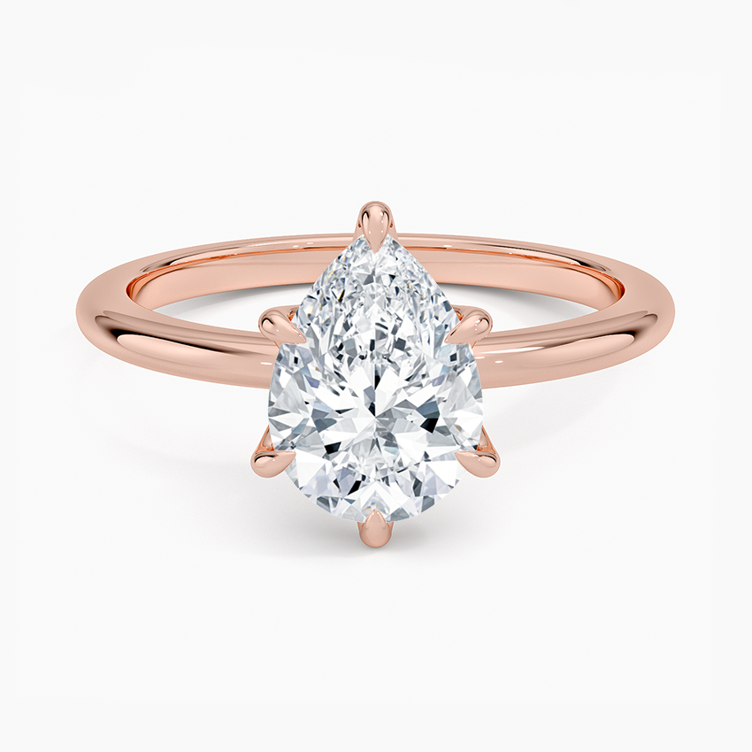 Altı Tırnak 1.50 Karat F-VS Damla Tektaş Laboratuvar Pırlanta Yüzük 18K - Bold Diamonds