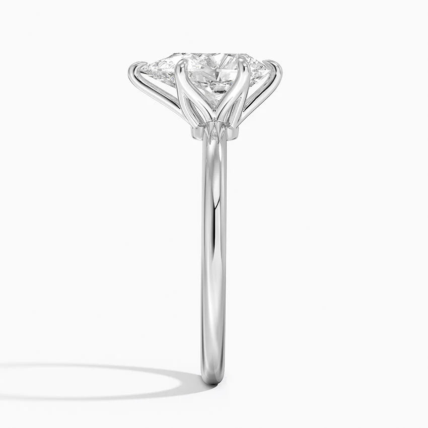 Altı Tırnak 1.50 Karat F-VS Damla Tektaş Laboratuvar Pırlanta Yüzük 18K - Bold Diamonds