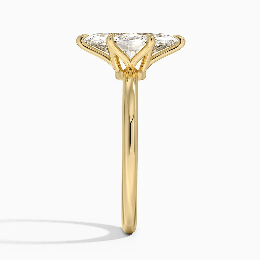 Altı Tırnak 1.50 Karat F-VS Markiz Tektaş Laboratuvar Pırlanta Yüzük 18K - Bold Diamonds
