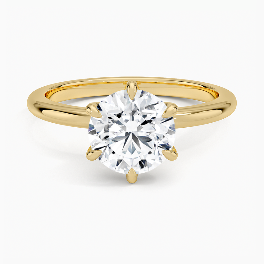Altı Tırnak 1.50 Karat F-VS Tektaş Laboratuvar Pırlanta Yüzük 18K - Bold Diamonds