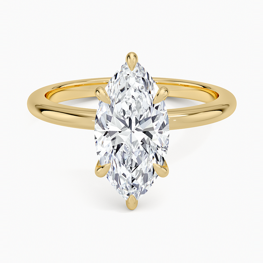 Altı Tırnak 2.00 Karat F-VS Markiz Tektaş Laboratuvar Pırlanta Yüzük 18K - Bold Diamonds