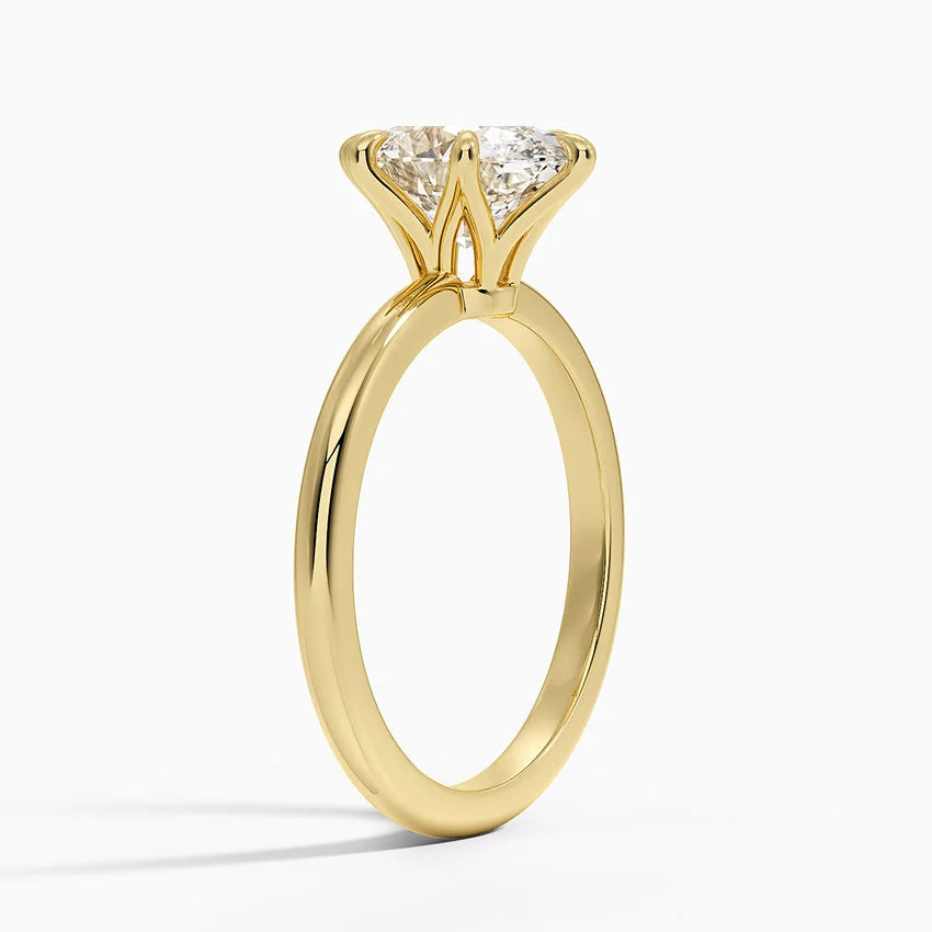 Altı Tırnak 2.00 Karat F-VS Oval Tektaş Laboratuvar Pırlanta Yüzük 18K - Bold Diamonds