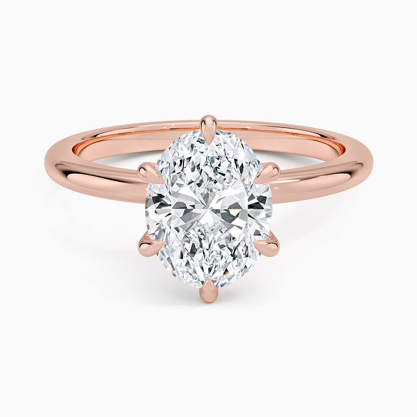 Altı Tırnak 2.00 Karat F-VS Oval Tektaş Laboratuvar Pırlanta Yüzük 18K - Bold Diamonds