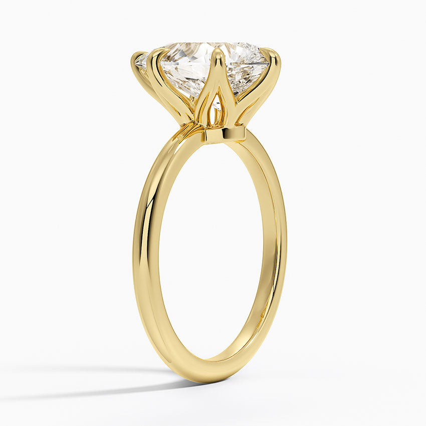 Altı Tırnak 3.00 Karat F-VS Damla Tektaş Laboratuvar Pırlanta Yüzük 18K - Bold Diamonds