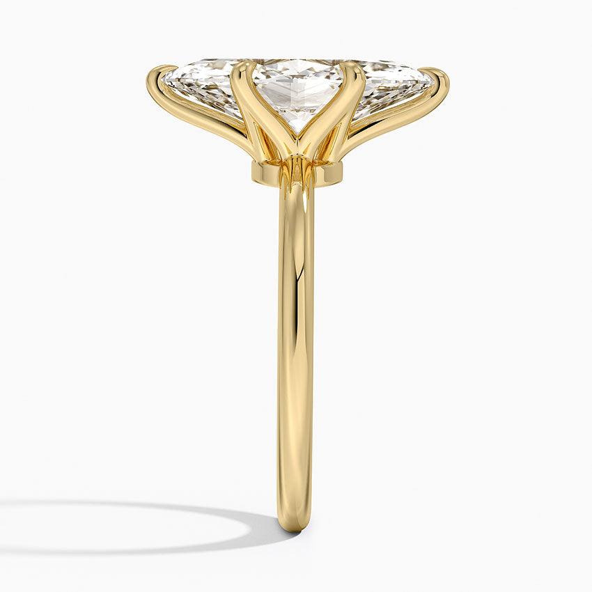 Altı Tırnak 3.00 Karat F-VS Markiz Tektaş Laboratuvar Pırlanta Yüzük 18K - Bold Diamonds