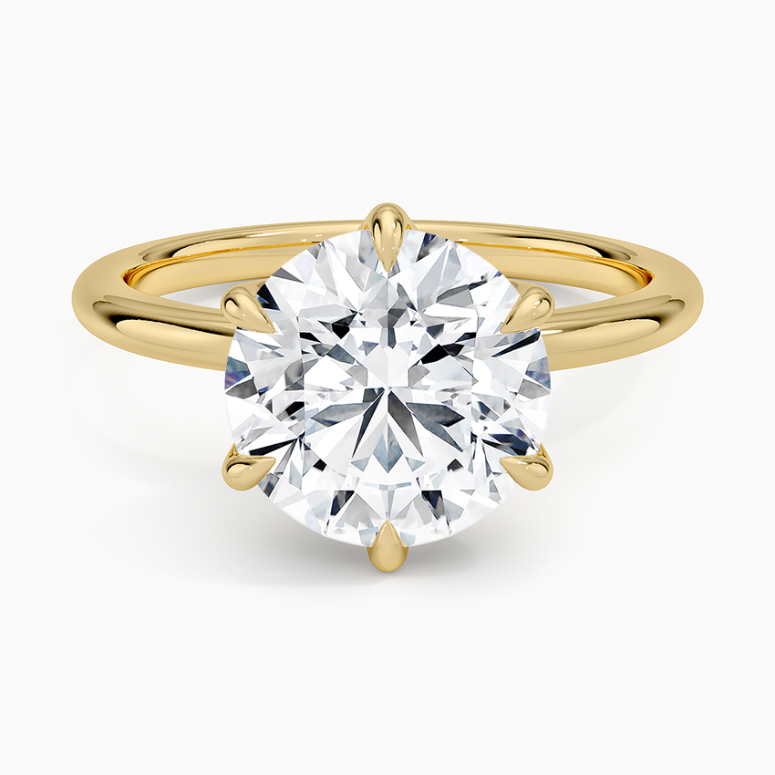 Altı Tırnak 3.00 Karat F-VS Tektaş Laboratuvar Pırlanta Yüzük 18K - Bold Diamonds