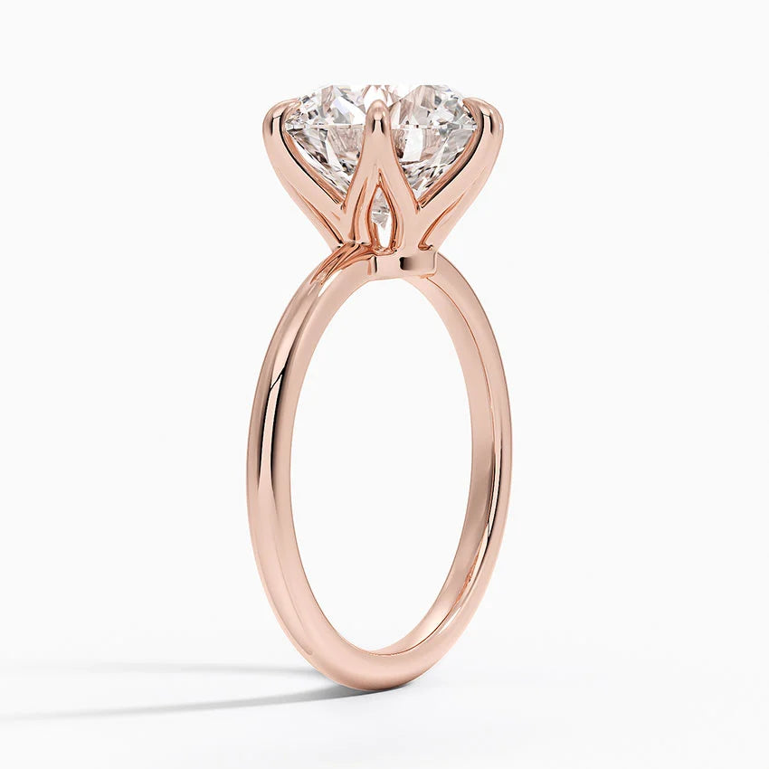 Altı Tırnak 4.00 Karat F-VS Tektaş Laboratuvar Pırlanta Yüzük 18K - Bold Diamonds