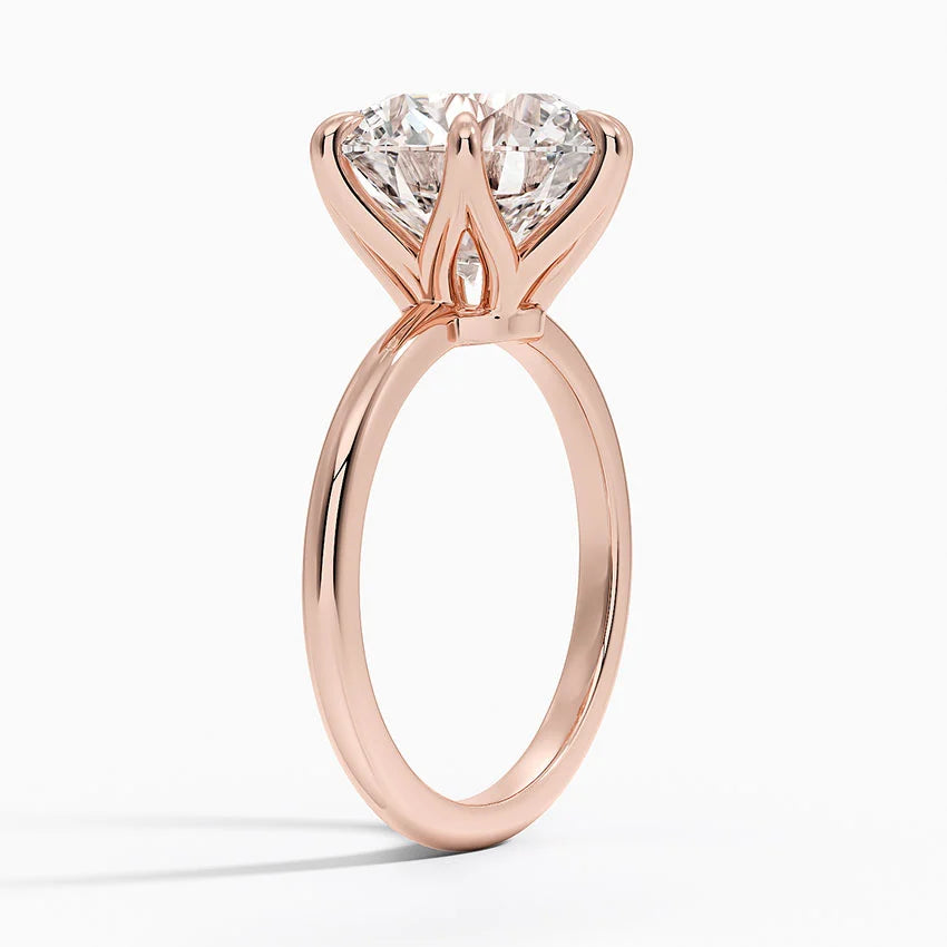 Altı Tırnak 5.00 Karat F-VS Tektaş Laboratuvar Pırlanta Yüzük 18K - Bold Diamonds