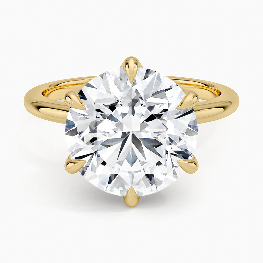Altı Tırnak 5.00 Karat F-VS Tektaş Laboratuvar Pırlanta Yüzük 18K - Bold Diamonds