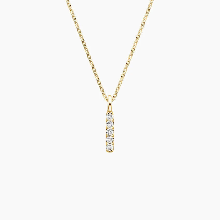 Sade Zarafet Model 0.25 karat Yuvarlak Kesim Laboratuvar Pırlanta Kolye 18K - Bold Diamonds