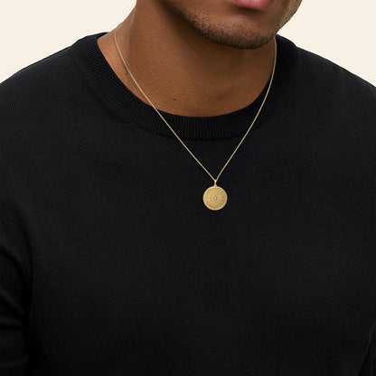 İki Harf Varyasyonlu Madalyon 0.50 karat Yuvarlak Kesim Laboratuvar Pırlanta Kolye 18K - Bold Diamonds