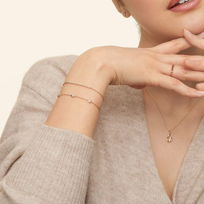 Pırlanta Çizgisi Model 0.50 Karat Yuvarlak Kesim Laboratuvar Pırlanta Bileklik 18K - Bold Diamonds