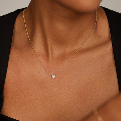 Zümrüt Kesim Model 0.50 karat Laboratuvar Pırlanta Kolye 18K - Bold Diamonds