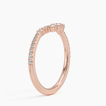 Tamamlayıcı Yüzük 0.50 Karat Yuvarlak Kesim Laboratuvar Pırlanta Yüzük 18K - Bold Diamonds