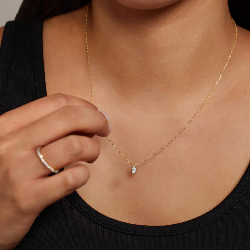 Damla Kesim Model 0.50 karat Laboratuvar Pırlanta Kolye 18K - Bold Diamonds