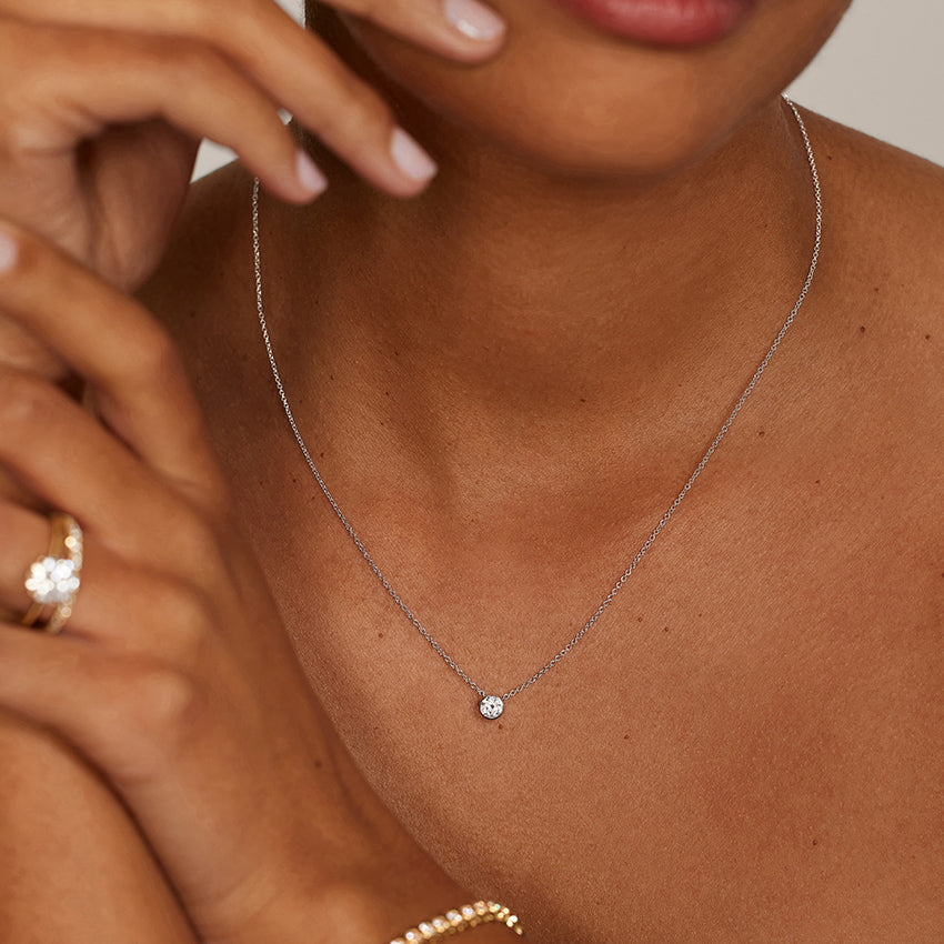 Yuvarlak Kesim Model 0.50 karat Laboratuvar Pırlanta Kolye 18K - Bold Diamonds