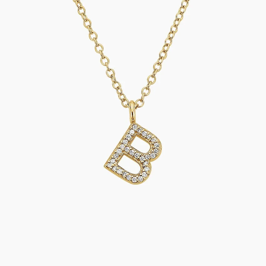 Harf Varyasyonlu Askılı Model 0.50 karat Yuvarlak Kesim Laboratuvar Pırlanta Kolye 18K - Bold Diamonds