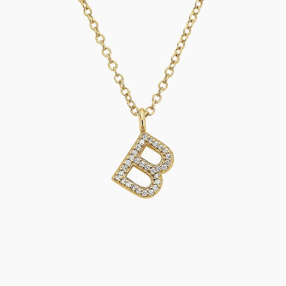 Harf Varyasyonlu Askılı Model 0.50 karat Yuvarlak Kesim Laboratuvar Pırlanta Kolye 18K - Bold Diamonds