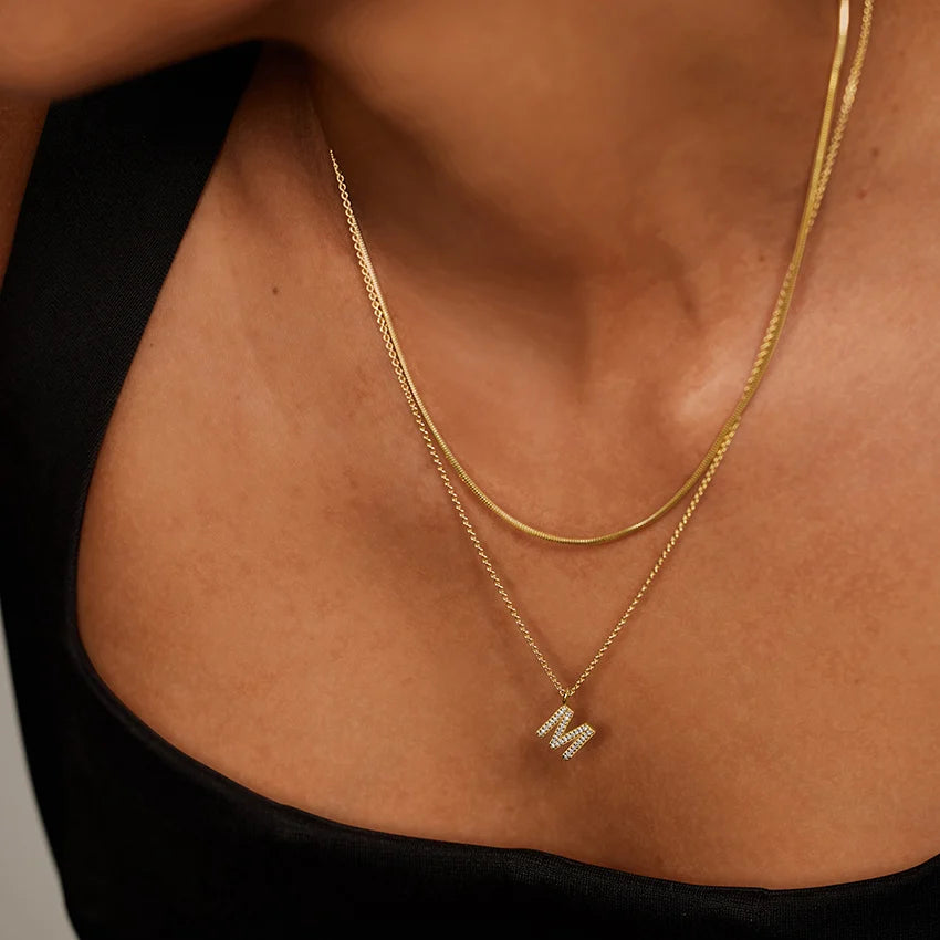Harf Varyasyonlu Askılı Model 0.50 karat Yuvarlak Kesim Laboratuvar Pırlanta Kolye 18K - Bold Diamonds