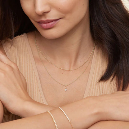 Markiz Kesim 0.50 karat Laboratuvar Pırlanta Kolye 18K - Bold Diamonds