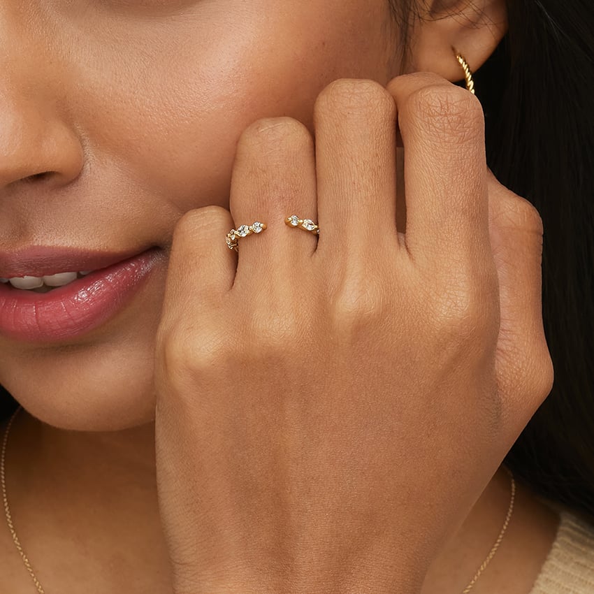 Tamamlayıcı Yüzük 0.50 Karat Yuvarlak Kesim Laboratuvar Pırlanta Yüzük 18K - Bold Diamonds