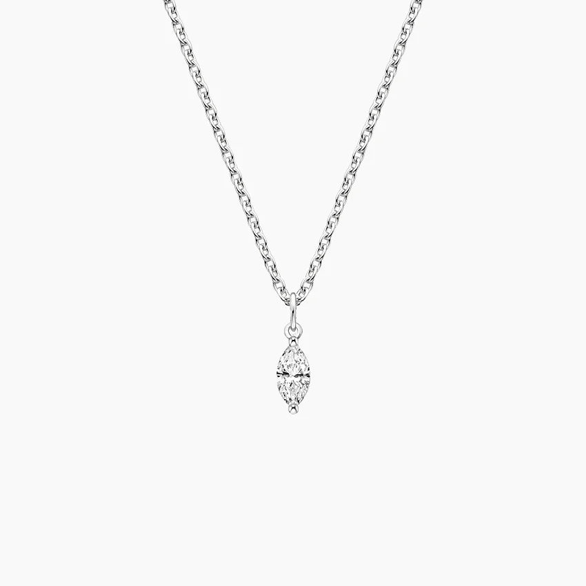 Markiz Kesim 0.50 karat Laboratuvar Pırlanta Kolye 18K - Bold Diamonds