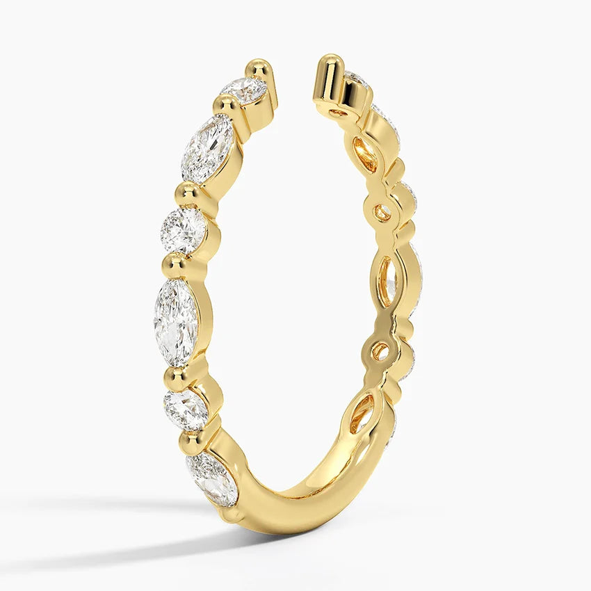 Tamamlayıcı Yüzük 0.50 Karat Yuvarlak Kesim Laboratuvar Pırlanta Yüzük 18K - Bold Diamonds
