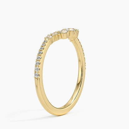 Tamamlayıcı Yüzük 0.50 Karat Yuvarlak Kesim Laboratuvar Pırlanta Yüzük 18K - Bold Diamonds